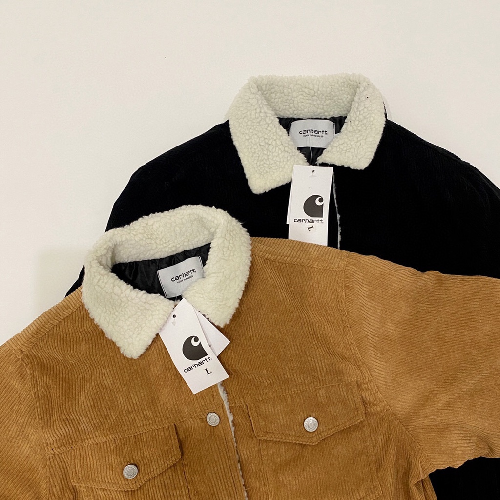 O7AO Carhartt Carhart thickened jacket cotton-padded coat corduroy lamb fleece coat couple loose retro men's and women's 2021