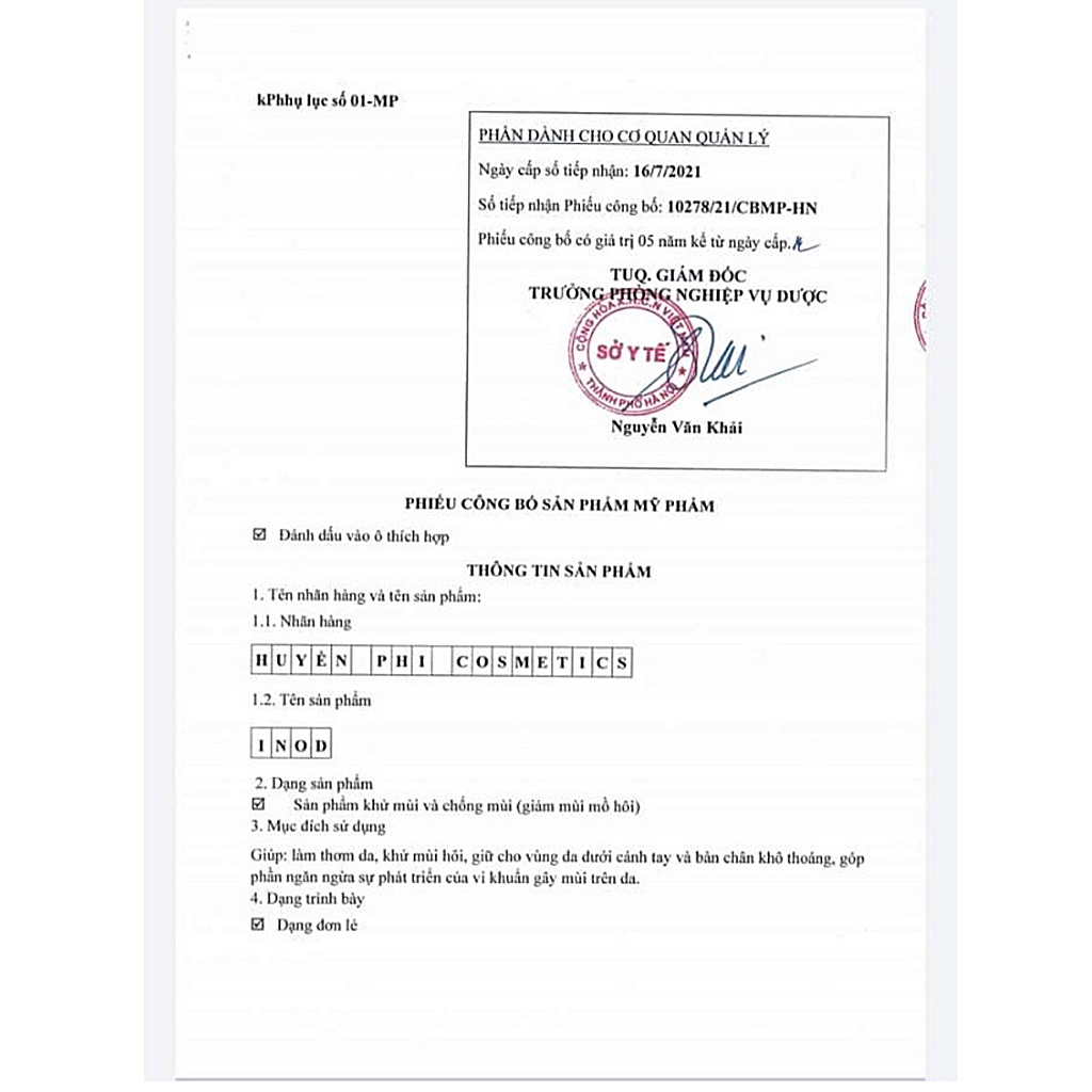 Serum hôi nách INOD Huyền Phi - triệt hôi nách , hôi chân , mồ hôi tay chân hiệu quả,Holy Cosmetic | BigBuy360 - bigbuy360.vn