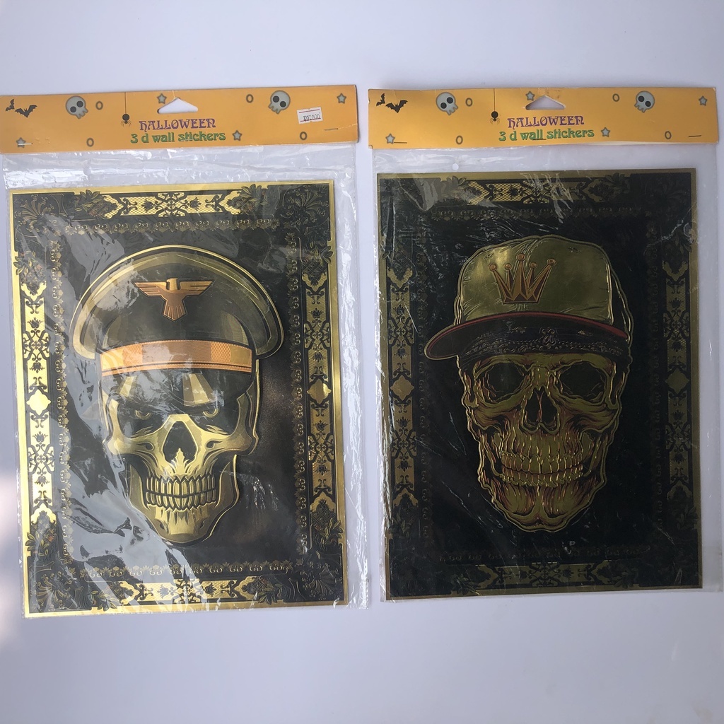 Tranh 3D mẫu đầu lâu treo trang trí Halloween 36cm x 28cm