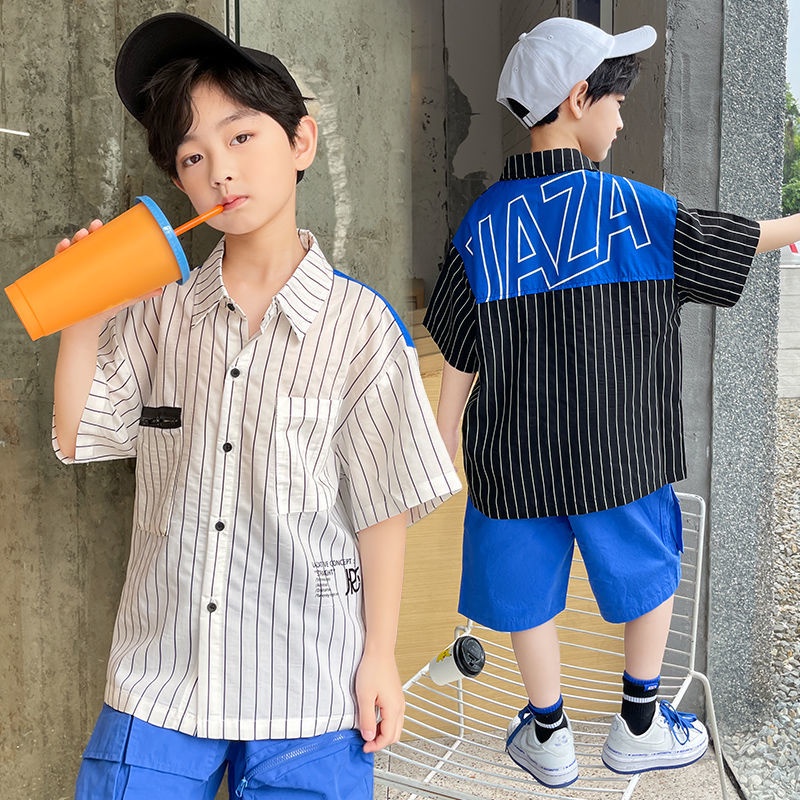 Bộ Áo Sơ Mi cotton Mỏng + Quần Dài Phong Cách Phương Tây Thời Trang Mùa Hè Hàng Mới Dành Cho Bé Trai Bé Gái 2022