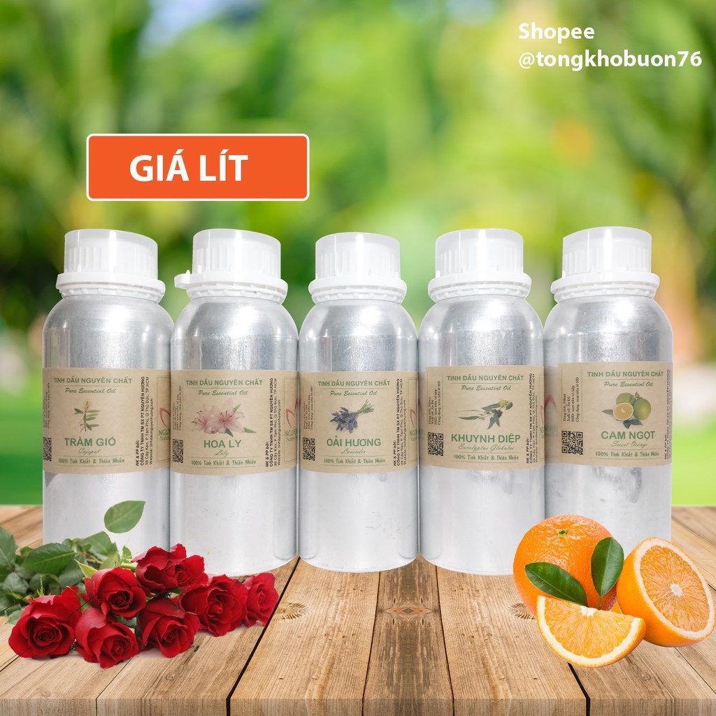 Xả Kho Sỉ - 1 Lit Tinh Dầu Nguyên Chất Nhập Khẩu Các Loại- Sả , Quế, Bạc Hà,.. Có Chứng Nhận Chất Lượng