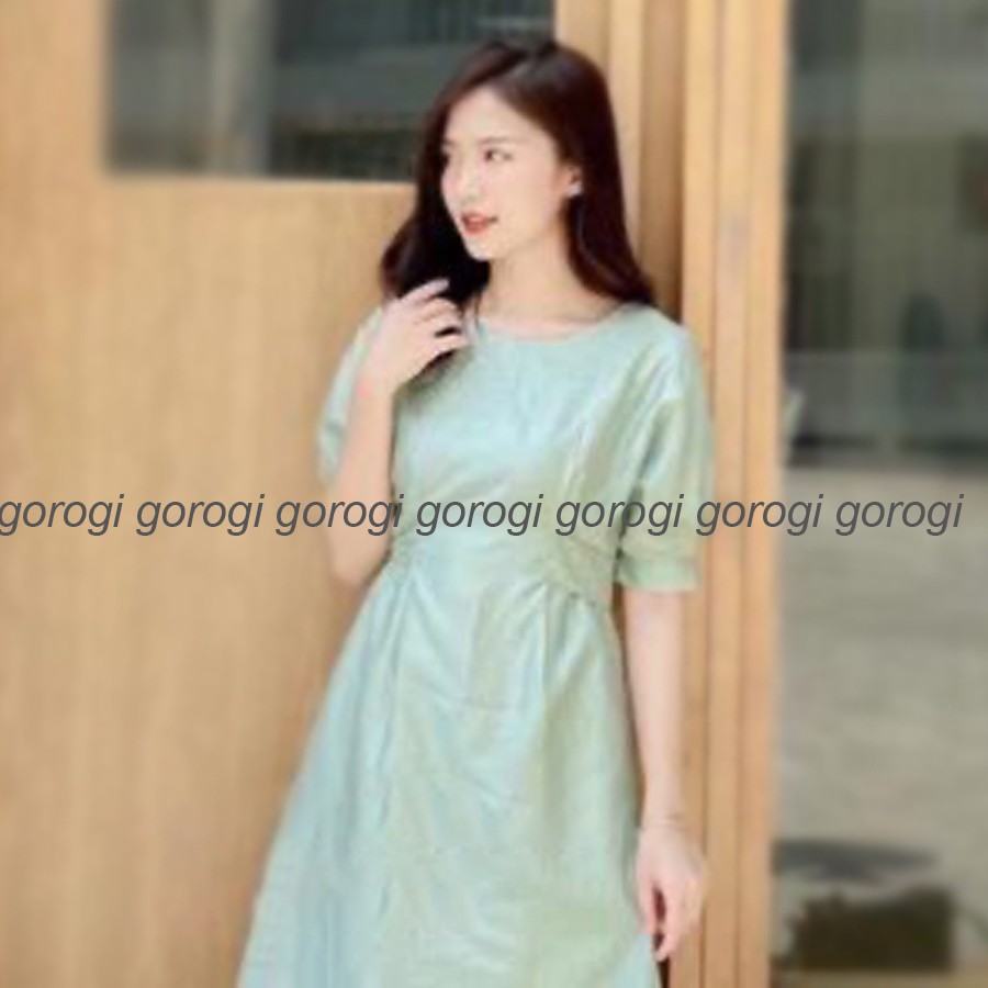 Váy nữ xòe công sở cổ tròn xinh hai lớp đầm nữ xòe dự tiệc thiết kế kiểu chữ A đi chơi GOROGI