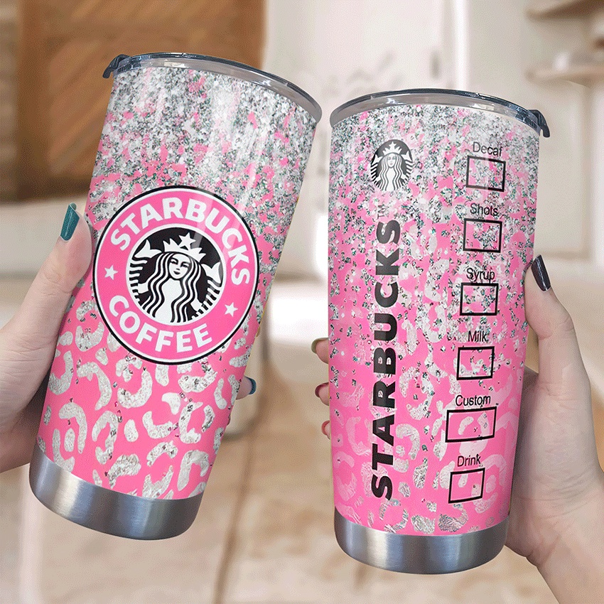 Starbuck Pink Go Drink Đồ Uống Cốc giữ nhiệt 600ml In tên, hình ảnh theo yêu cầu