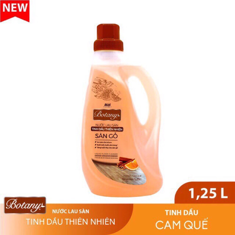 Nước lau sàn BOTTANY tinh dầu thiên nhiên lau sàn gỗ cam quế và spa sả chanh 1,2L