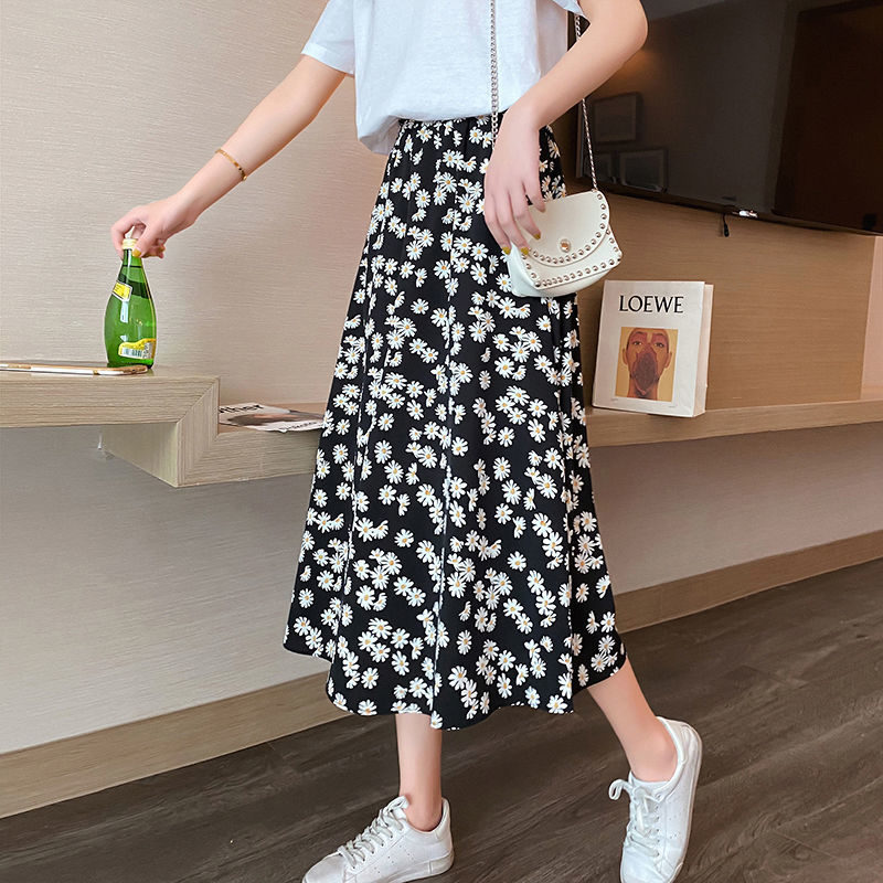 Chân Váy Maxi Lưng Cao In Họa Tiết Hoa Cúc Cho Nữ D141 | BigBuy360 - bigbuy360.vn