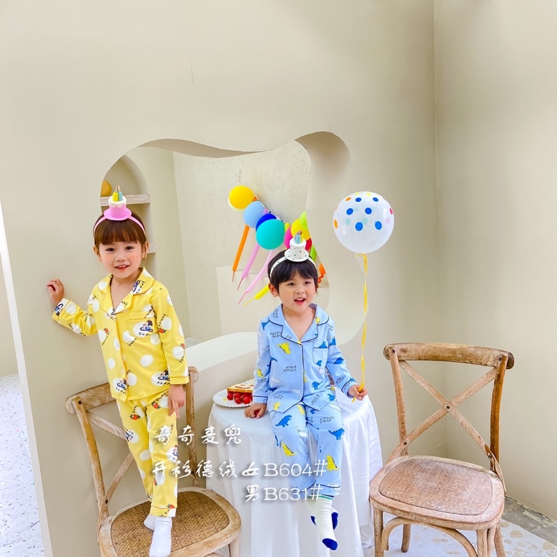 Bộ Pijam Dài Tay QiQi Cho Bé size 1-9 tuổi, Bộ Pijama Chất Thun Cotton Dài Tay Quần Dài