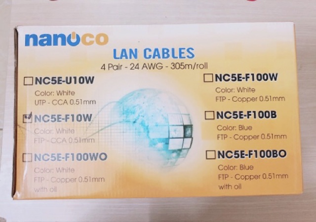 5m Dây mạng CAT 5E NANOCO bấm 2 đầu, kết nối wifi