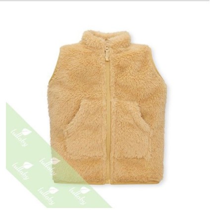 Áo gile lông cừu  khóa kéo không rụng lông hãng LULLABY cho bé trai bé gái ảnh thật