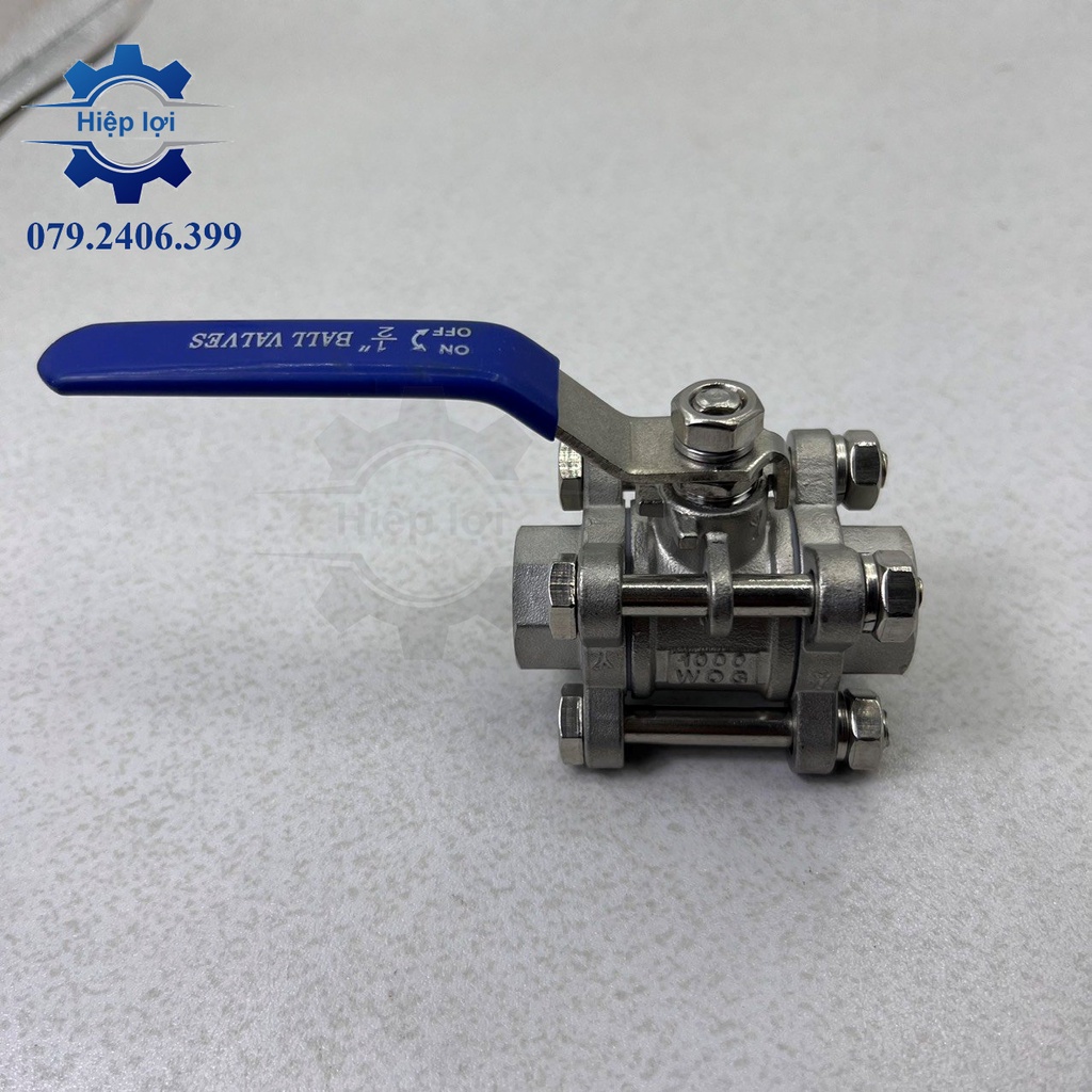 Van bi inox 3 thân gạt tay - Van khóa bi inox gạt tay 3 thân
