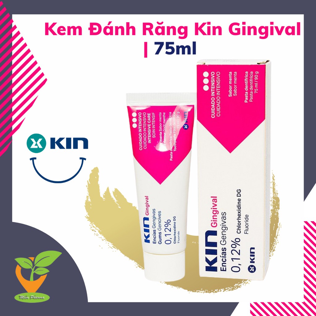 Kem đánh răng KIN Gingival 75ml - Chlorhexidine - Hỗ trợ điều trị và ngăn ngừa viêm nướu