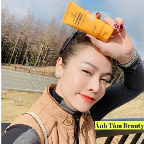 Kem Chống Nắng Tốt Cho Da Mặt Whitening Sun Cream (2 in 1) Vừa Chống Nắng Vừa Makeup Cho Da - Ánh Tâm Beauty