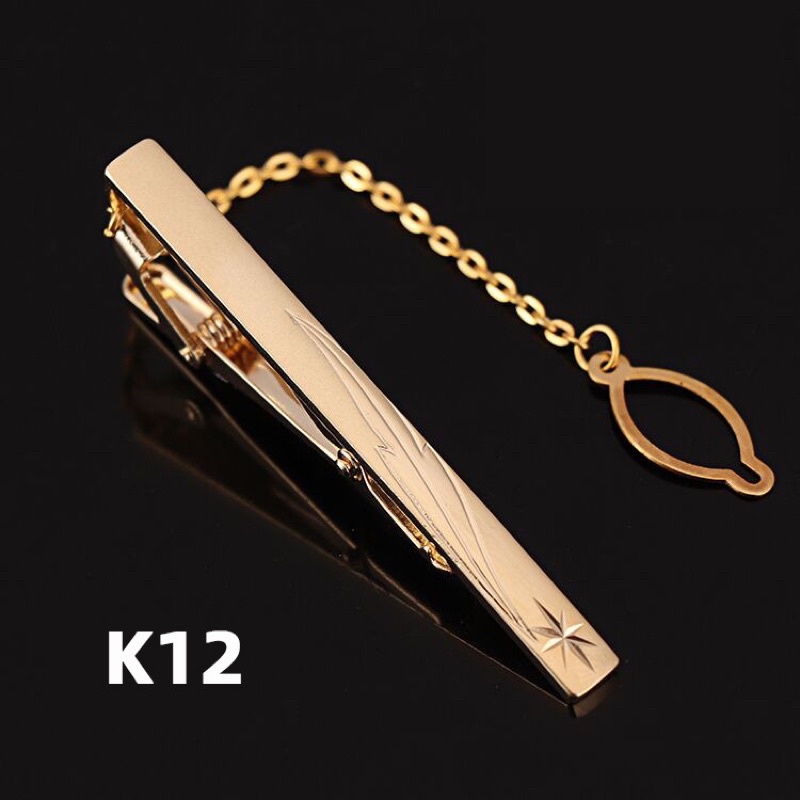 Kẹp cà vạt nam kẹp cavat mầu vàng bản 6cm cao cấp giá sỉ