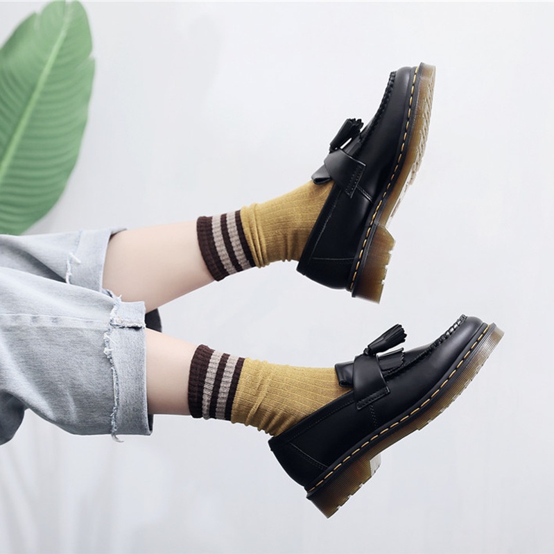Giày lười Dr.Martens da thật phối tua rua size 35-46 thời trang thường ngày unisex