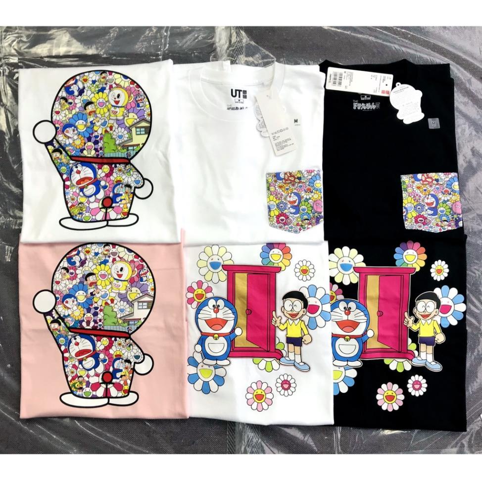 Áo thun UNIQLO ngắn tay in hình Doraemon nhiều kiểu tùy chọn phong cách xinh xắn thời trang ⚡