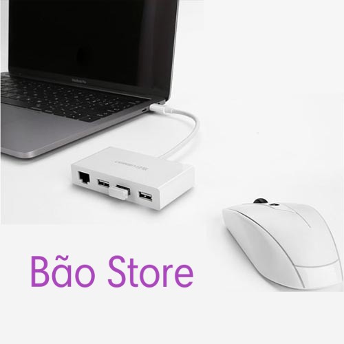 BỘ CHIA USB [Freeship] CHIA USB TYPE C SANG HUB USB 3.0 + ETHERNET UGREEN (40382)