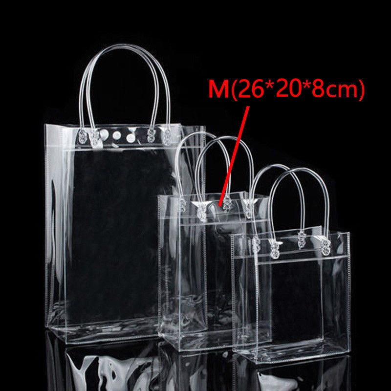 Túi chống nước 1pc Clear Tote, Túi mua sắm trong suốt PVC, Túi xách đeo vai, Túi lưu trữ du lịch môi trường Túi đựng giày