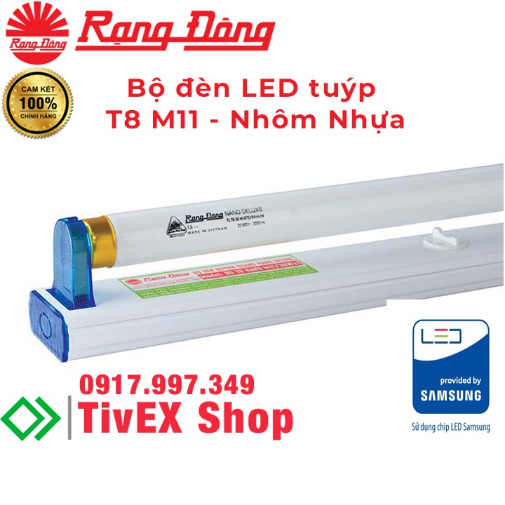 Bộ đèn LED tuýp T8 M11 Rạng Đông - Nhôm Nhựa