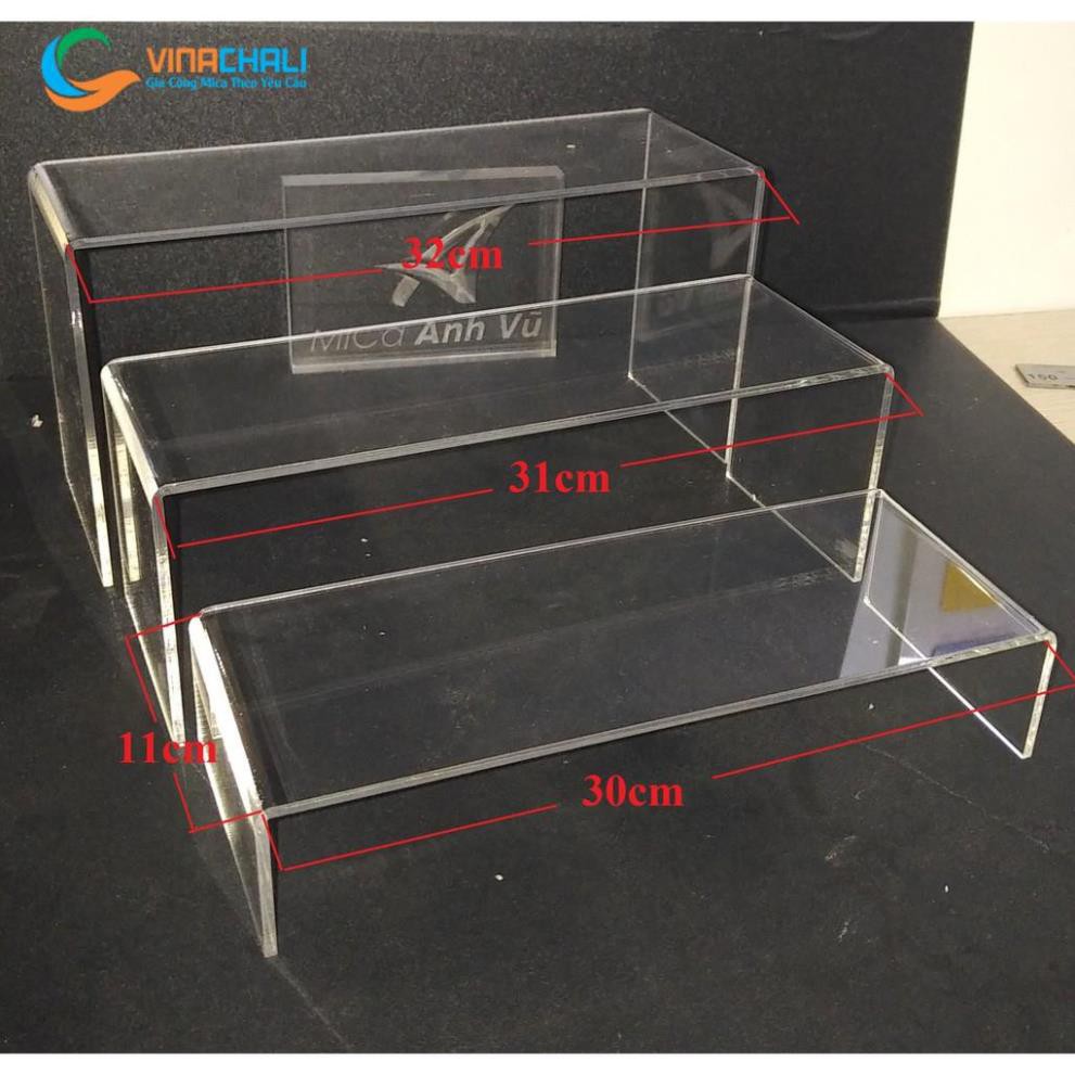 Combo 3 Kệ chữ U trưng bày mica trong loại to dài