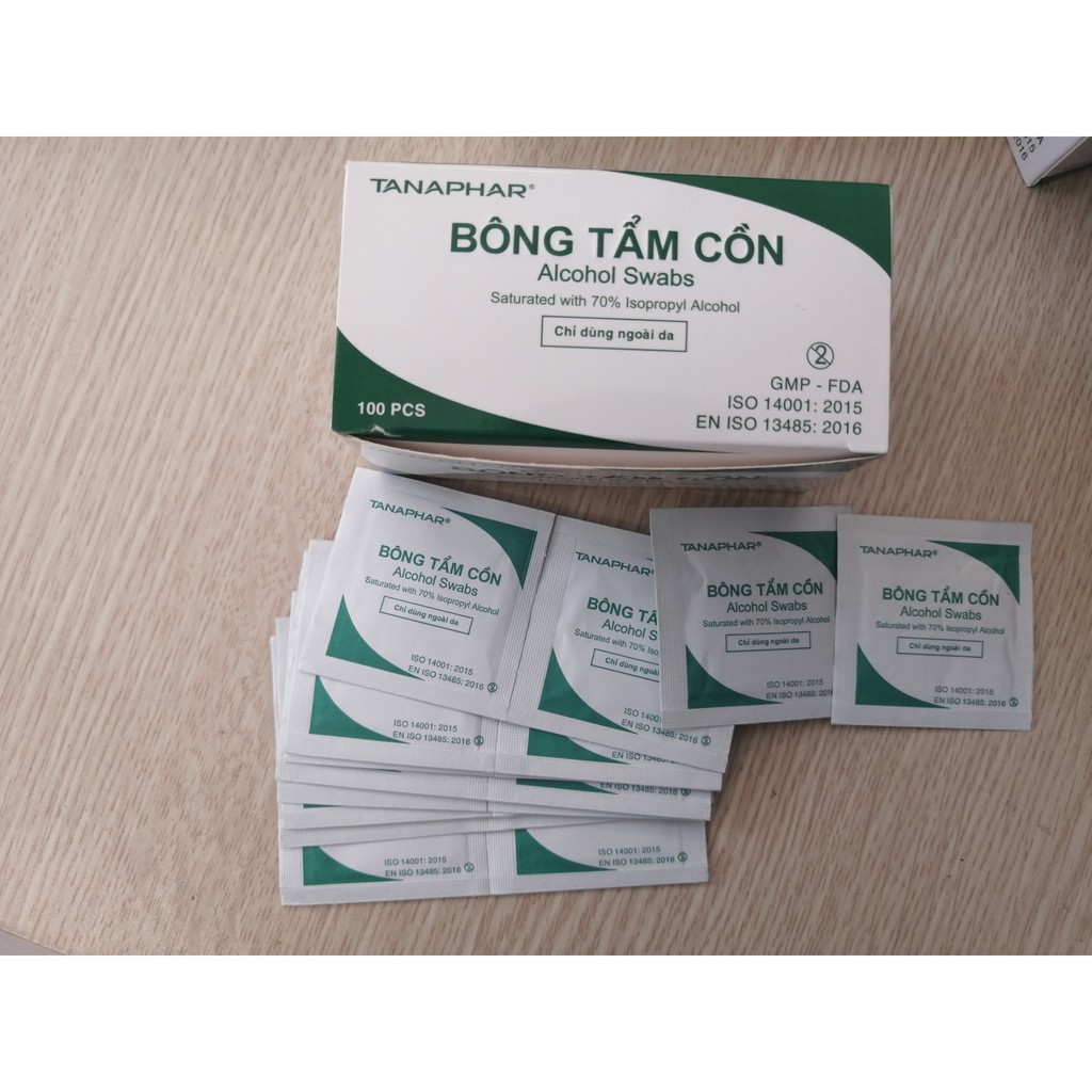 Bông tẩm cồn TANAPHAR ( Alcohol Swabs)