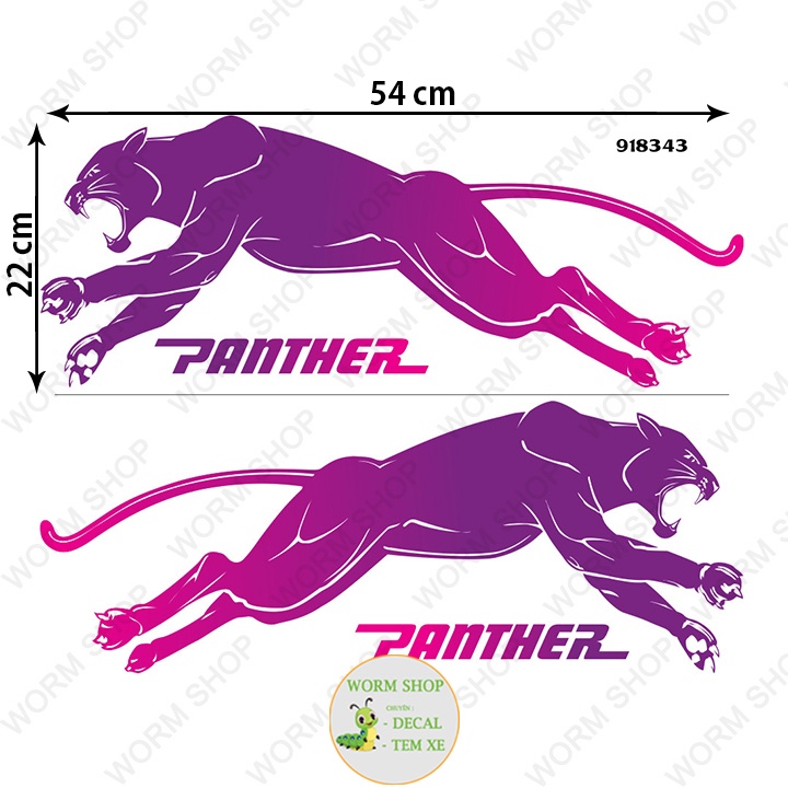 Combo 2 Tem PANTHER Dán Trang trí ô tô , xe tải , cửa nhà ... Nhiều Lựa Chọn Màu Sắc - Tem 3 lớp chống phai màu