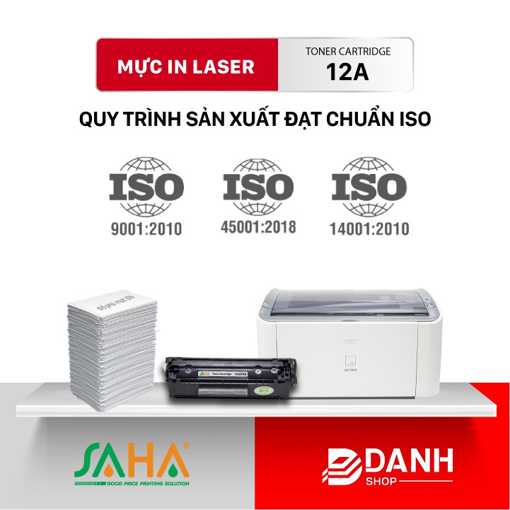 Hộp mực 12A/FX9 - HP & Canon / Canon 2900, 3000 (CRG-303) / HP 3055, M1005MFP, M1319MFP- SAHA (CÓ HỘP)