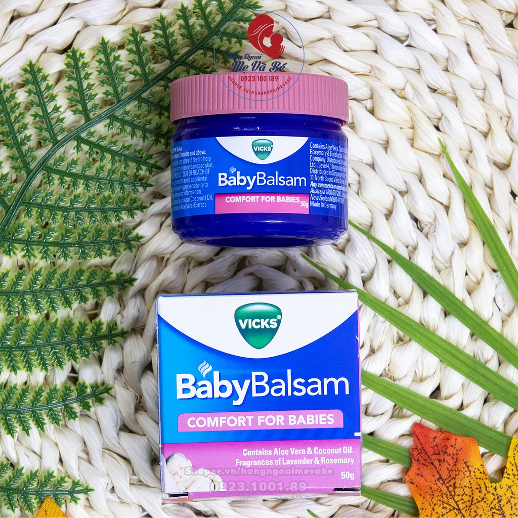 [Mã MKBC245 giảm 8% đơn 400K] Dầu Bôi Ấm Ngực Vick Baby Balsam 50g - Úc [Date 1/2023]