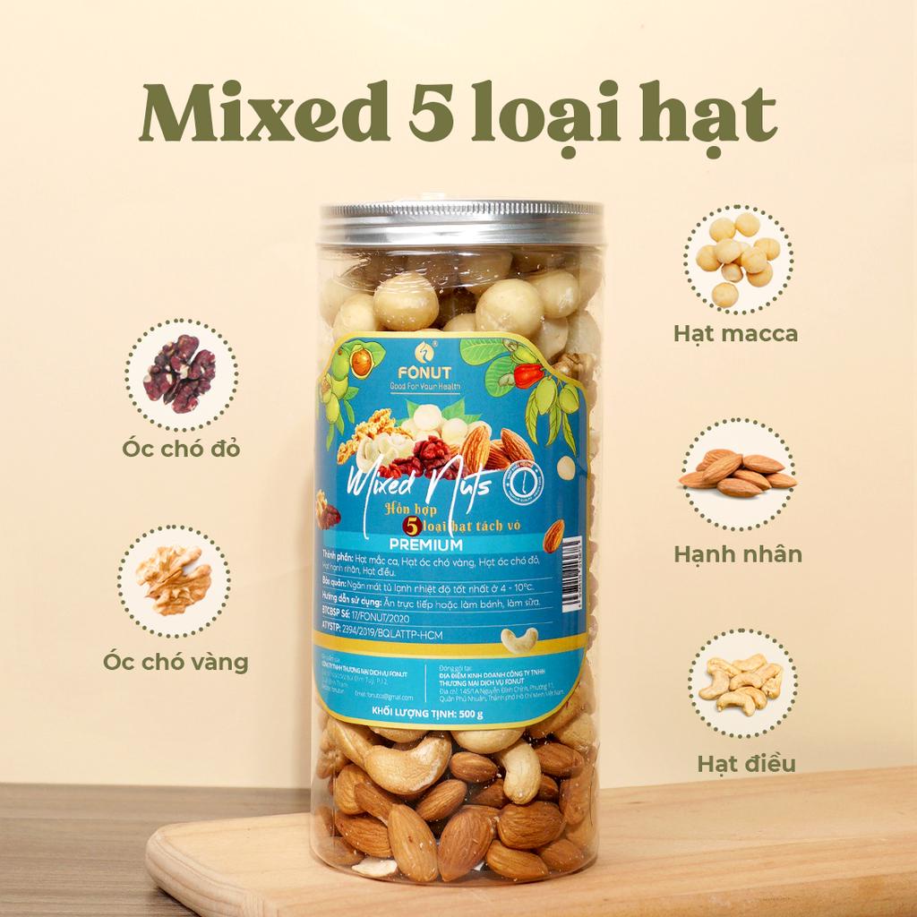 Mix 5 hạt dinh dưỡng Fonut 250g -500g hạt dinh dưỡng loại 1 tốt cho người ăn kiêng