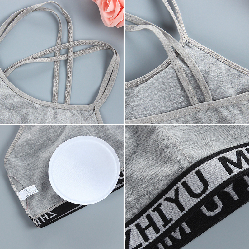 Áo Lót Thể Thao Chất Liệu Cotton Mềm Mại Dành Cho Bé Gái Từ 9-14 Tuổi