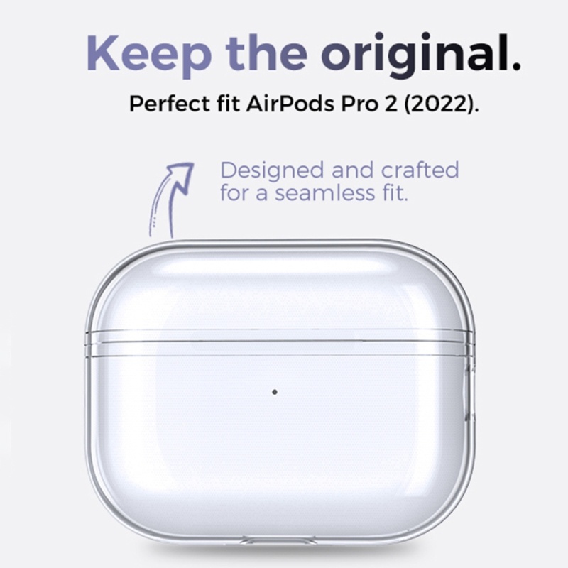Vỏ Bảo Vệ Hộp Sạc Tai Nghe Pro 2 Trong Suốt Chống Trầy Kèm Dây Đeo Tiện Dụng