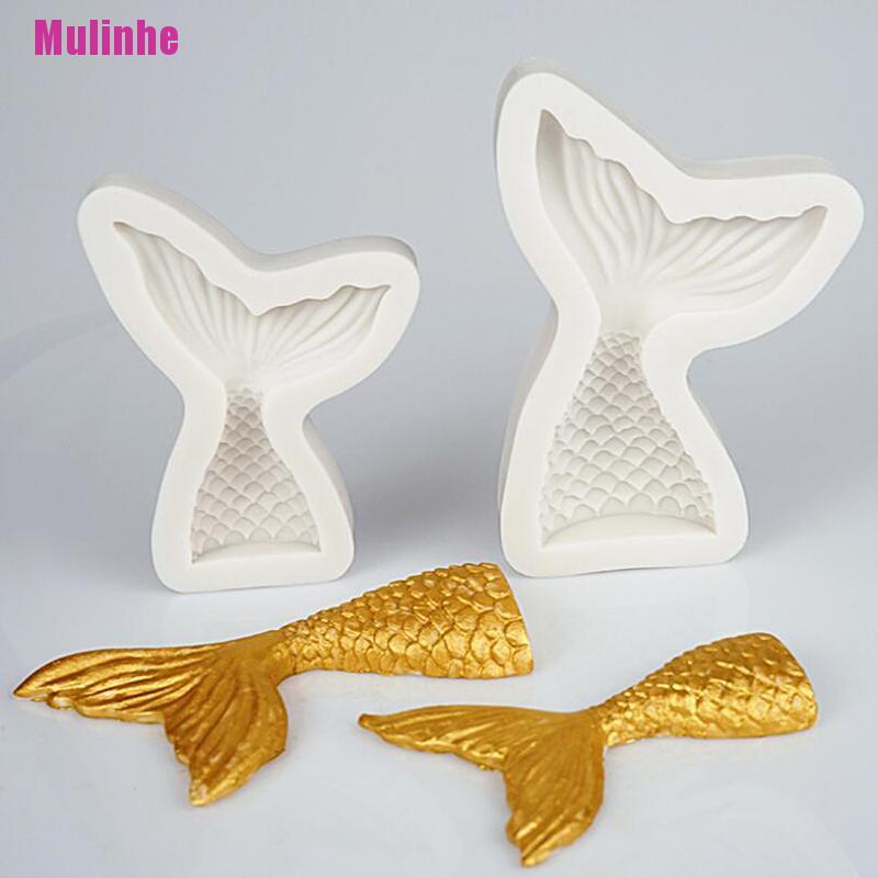 Khuôn silicone hình đuôi nàng tiên cá 3D dùng để trang trí bánh