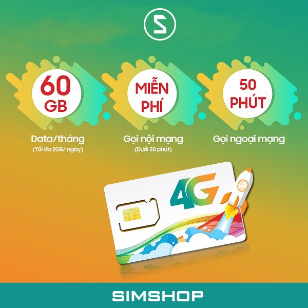 SIM 4G V90 VIETTEL 60GB/THÁNG MIỄN PHÍ GỌI NỘI MANG