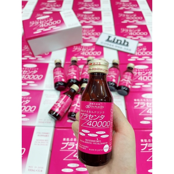 Nước uống nhau thai Collagen Placenta 40000 Hộp thuỷ tinh 10 lọ (100ml/lọ)