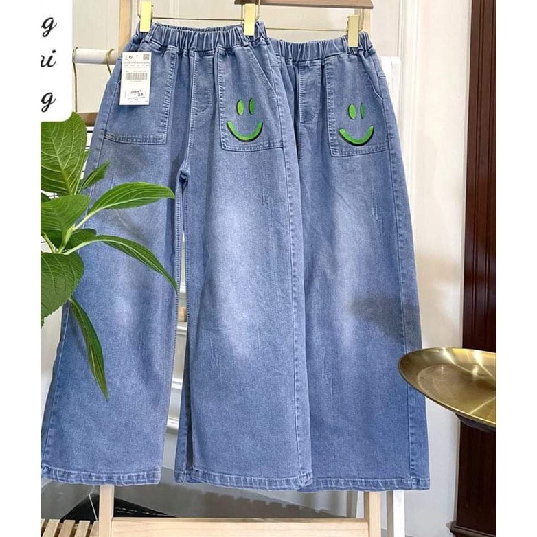 Quần jeans dài/ quần bò ống xuông rộng/ ống loe hottrend cho bé gái 20-50kg