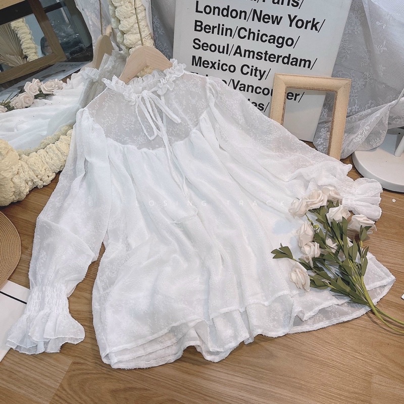 ĐẦM BBD TAY BO REN CỔ BÈO TRỤ