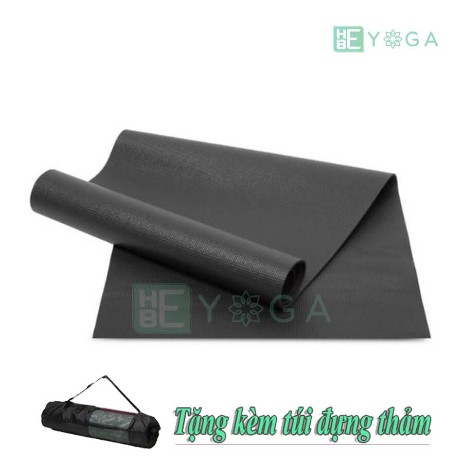 Thảm Yoga Ribobi PVC 6mm trơn màu đen