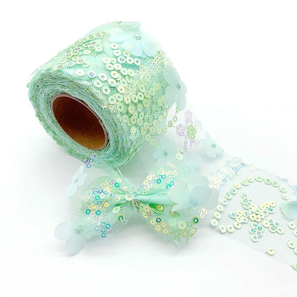 ELEGANT Dây Ruy Băng Lưới Đính Kim Tuyến Nhiều Màu Sắc Dùng Trang Trí DIY