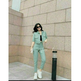 Set Bộ Vest Tay Lỡ Kèm Áo Trong Thời Trang