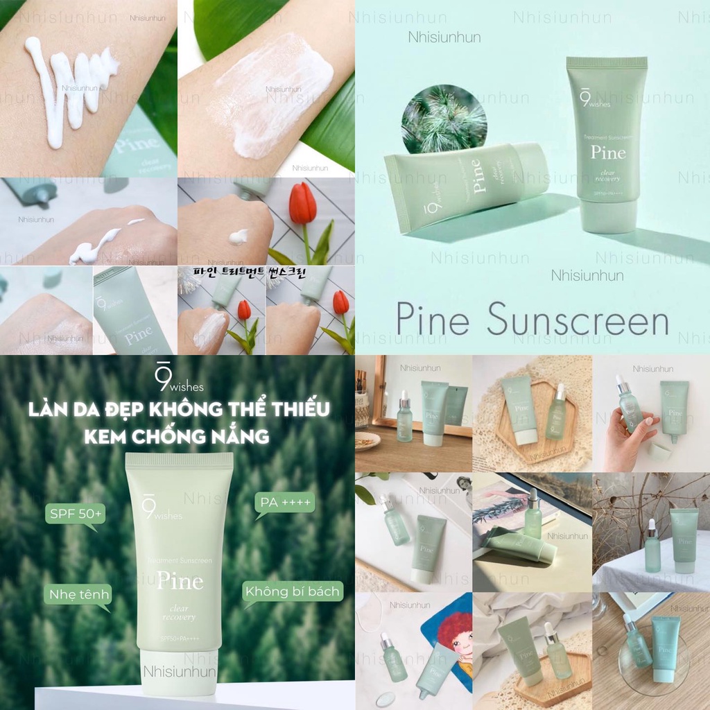 Kem chống nắng 9Wishes Pine T.r.e.a.t.m.e.n.t Suncreen SPF50+ PA ++++