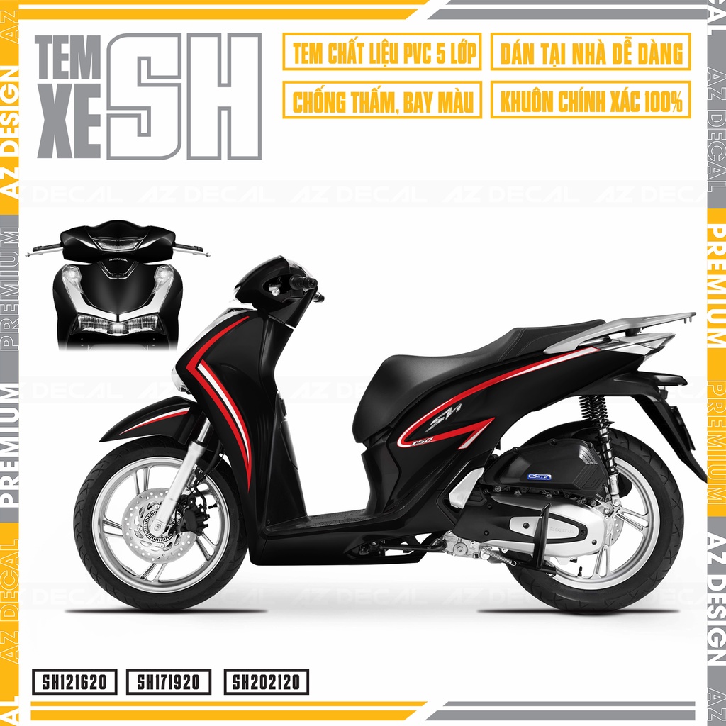 Tem Rời Dán SH Mẫu Tem Chỉ Cách Điệu | SH20 | Tem Chỉ Dán SH Chất Liệu Decal Cao Cấp, Chống Nước, Bền Màu