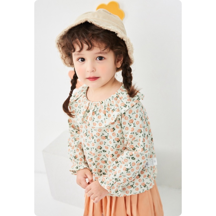 (3-7 tuổi) Áo sơ mi dài tay hoa nhí bé gái hãng BALABALA 21023200203 Phong cách vintage