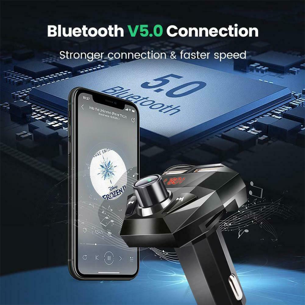 Bộ Sạc Nhanh Bluetooth 5.0 Kiêm Máy Nghe Nhạc Mp3 Hỗ Trợ Thẻ Tf Cho Xe Hơi