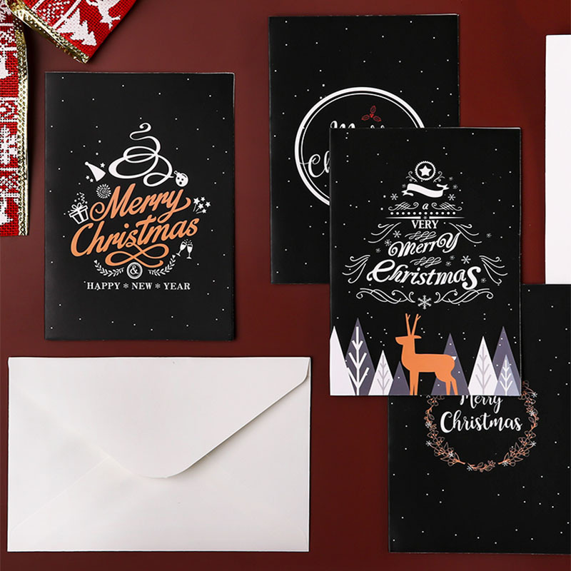 [Hot Sale] 6Pcs Simple Ins Style Christmas Thanksgiving Greeting Card Superior Quality  Party Simple Invitation Card