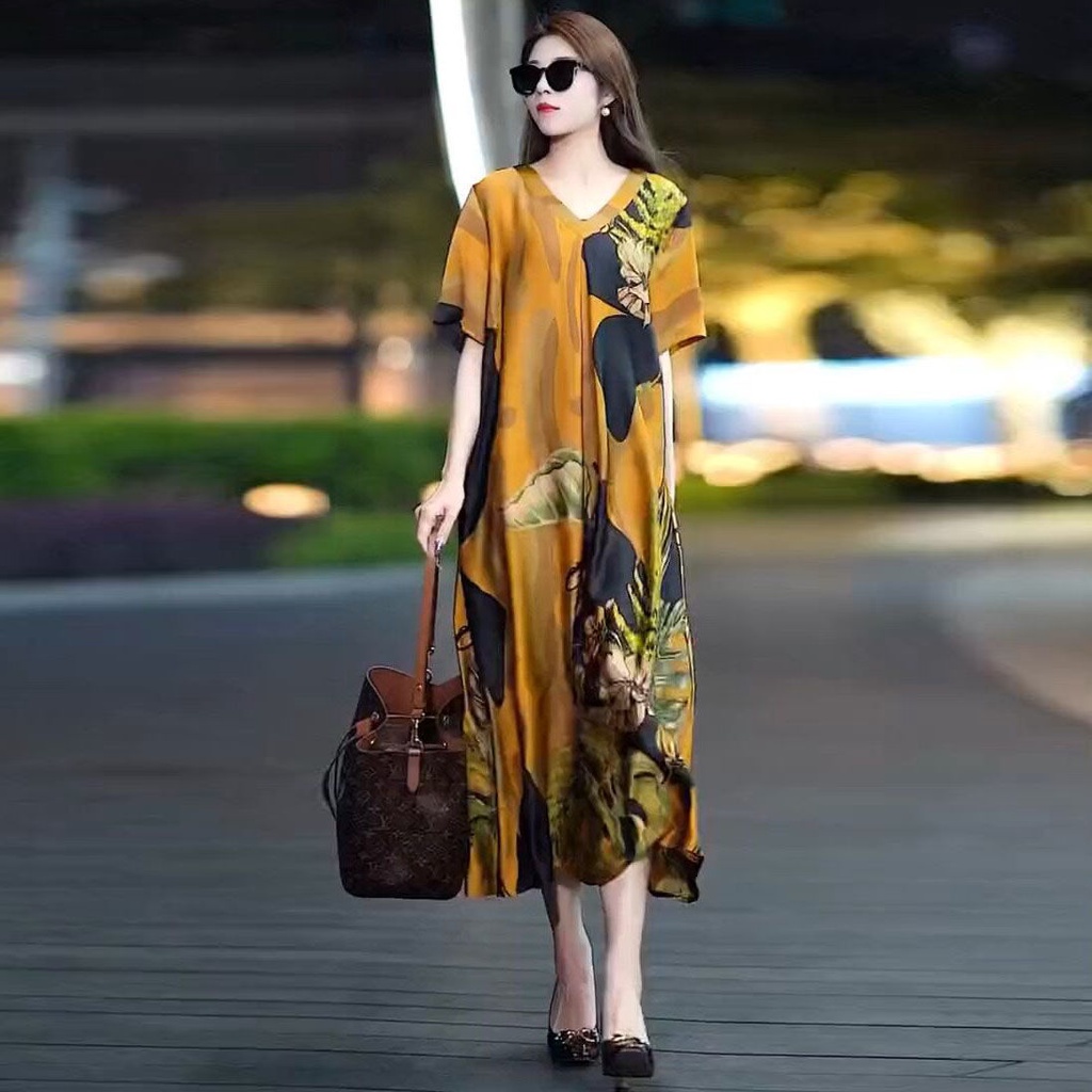 Đầm Lụa Dáng Dài Phong Cách Pháp Thời Trang Mùa Hè 2022 Cho Nữ