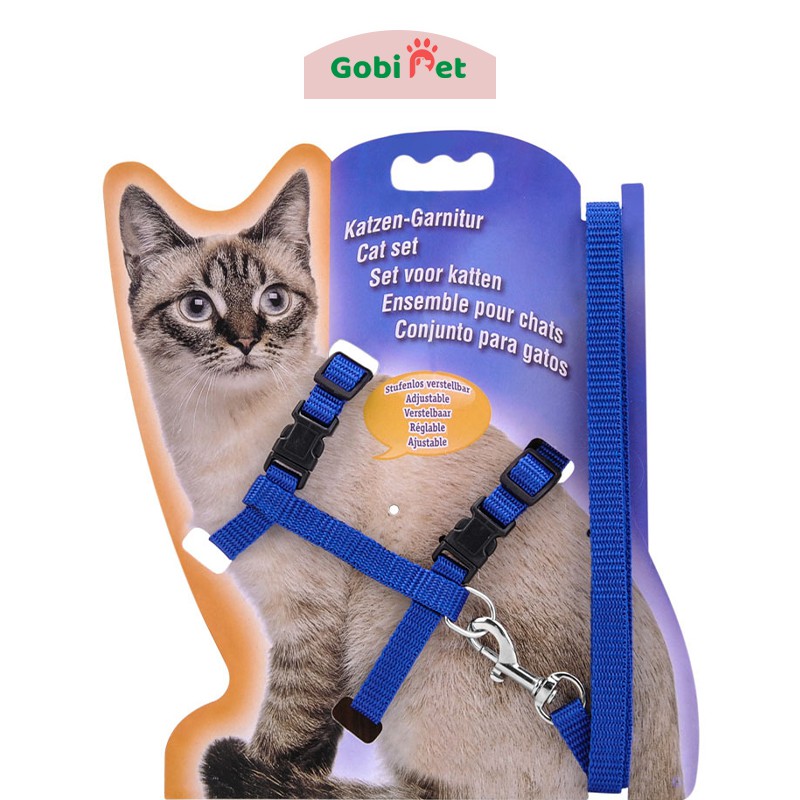 dây xích chó mèo thú cưng 2 đai đeo ngực bền chắc và an toàn - Gobi Pet