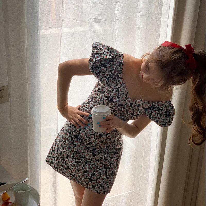 NRVP Mới Đầm Maxi Nữ Tay Ngắn In Hoa Thời Trang