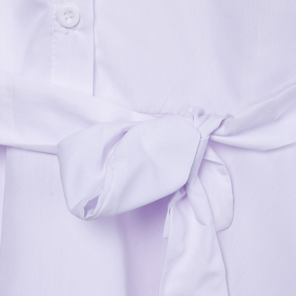 Áo sơ mi tay dài phối nút kèm thắt lưng thời trang cho nữ