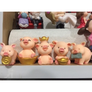 Combo 5 heo ôm tiền mini trang trí tiểu cảnh