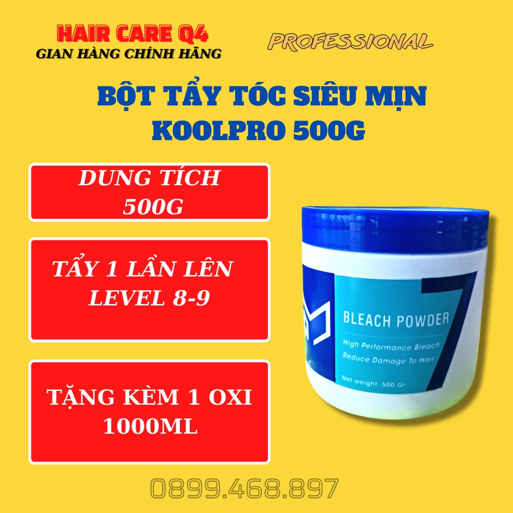 Bột Tẩy Tóc Chuyên Nghiệp Dành Cho Salon Koolpro Maxsher 500g Chính Hãng Tặng Kèm Oxi 1000ml - Hair Care Q4