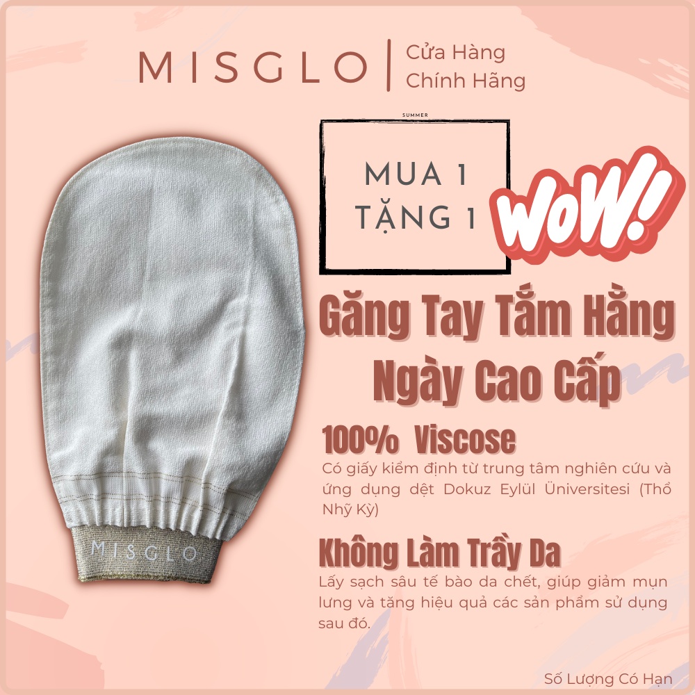 Găng Tay Tắm Hằng Ngày Cao Cấp MISGLO Chính Hãng Turkish Raw Cocoon Silk 100%