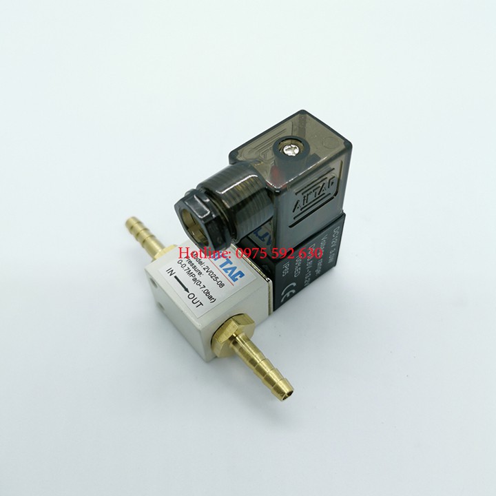 Van đóng mở khí nén 12v đầu ra cắm kiểu đuôi chuột cắm ống 6mm